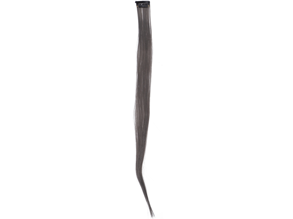 2026-extensiones De Cabelo Clip-in De Cor Cinza Para Festa - Fáceis De Usar, 55cm, Ideal Para Disfraces E Celebrações