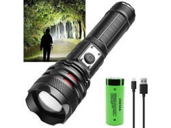 Linterna Táctil Led Recargable Usb, 1500 Lúmenes, 5 Modos, Resistente, Para Camping Y Caza clase Energética A+++
