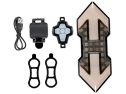 Luz delantera de bicicleta, luz de advertencia de seguridad, luz trasera de bicicleta, luz indicadora USB, luces traseras ABS Yizhood (negro)