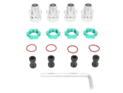 Adaptador Hexagonal De Rueda De Aleación De Aluminio De 12 Mm A 17 Mm Para Coches Rc A Escala 1/10 Traxxas Slash Rustler Stampede Verde 4 Piezas