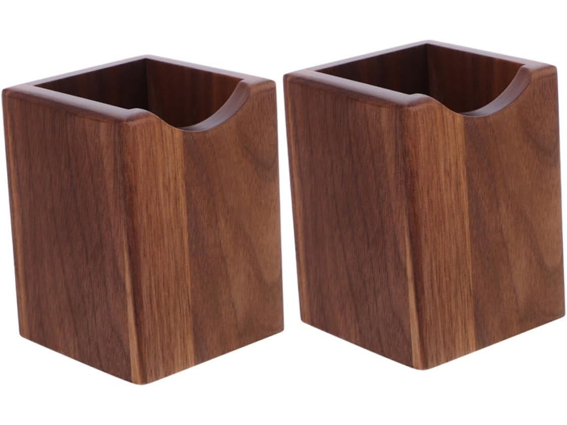 Portalápices De Madera De Nogal Negro (2 Piezas)