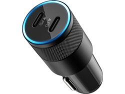 Cargador Carro Usb-c Doble Negro Pd30w, 2 Puertos, Compatible Con Iphone/samsung/universal