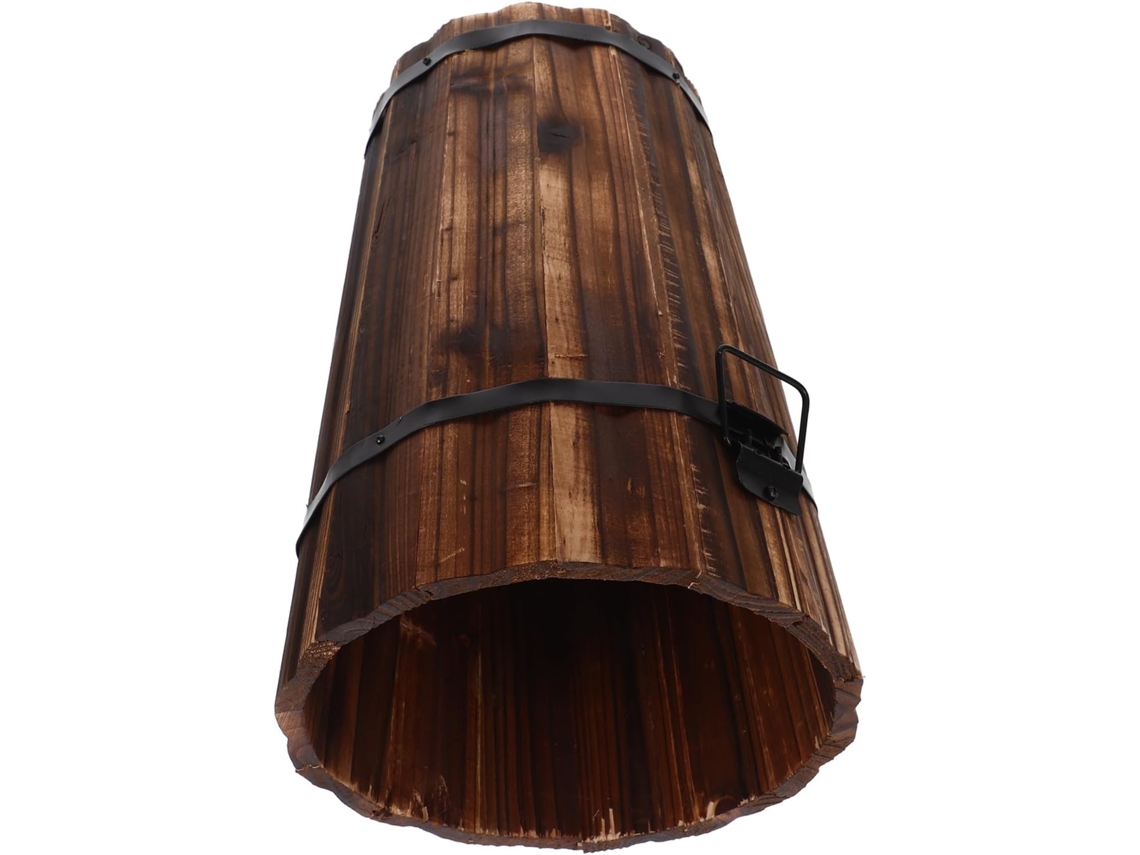 Papelera Redonda Mediana De Madera 7001,