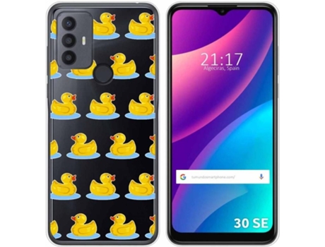 Carcasa para TCL 30 SE TUMUNDOSMARTPHONE Dibujos Transparente Pato Multicolor