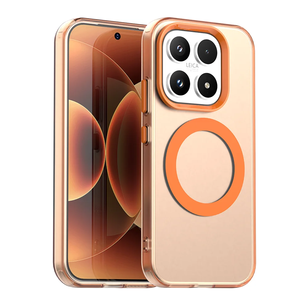 (naranja, Xiaomi 17 Pro 5g) Funda Transparente Mate Magnética Para Carga Inalámbrica, Cubierta Protectora A Prueba De Golpes.