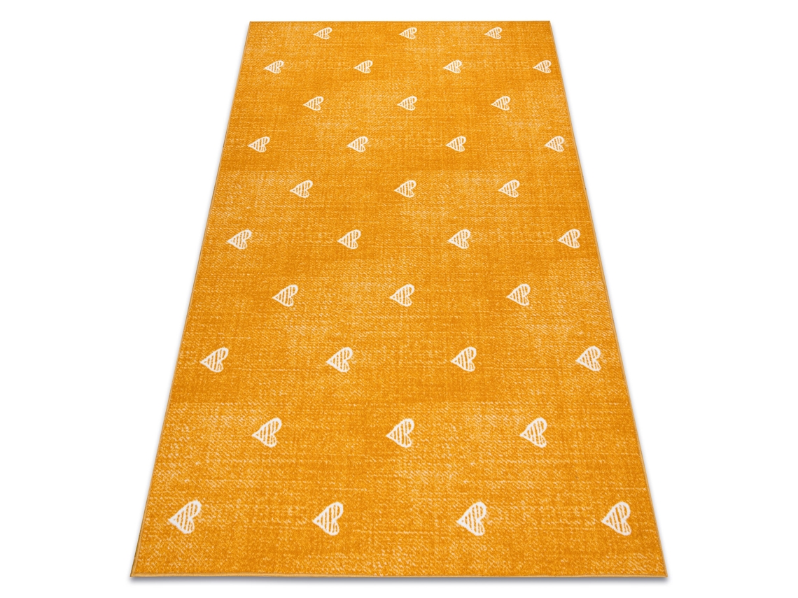 Alfombra Para Niños Hearts Jeans, Vintage Corazones - Orange (100 x 150 cm)