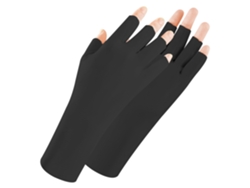 Luvas Protetoras Uv Upf50+ Para Lâmpada De Unha, Com Dedos Abertos, Feminina Preta, 1 Par.