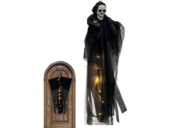 Adornos De Halloween De Terror Con Esqueleto Fantasma, Calavera Fantasma Con Luces, Decoración Espeluznante De