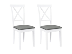 Juego de 2 sillas de comedor Vidaxl de caucho blanco