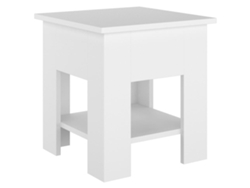 Mesa de centro de diseño moderno, 40 x 40 x 42 cm, madera industrializada blanca, Dec037864