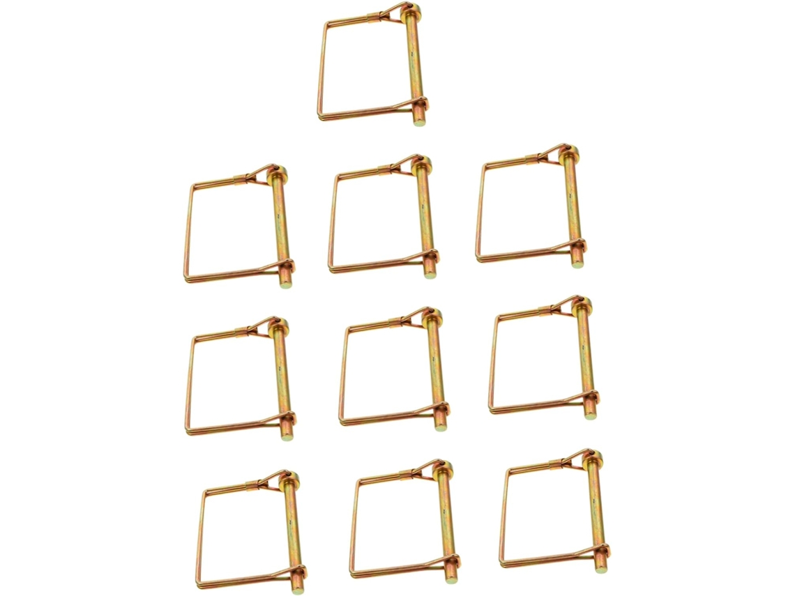 Juego De 10 Pasadores Cuadrados Acero Chapados En Oro 6x70 Mm Para Enganche Remolque, Fijación Rápida Y Segura