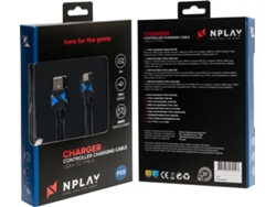 Cable NPLAY Charge 5.0 (PS5 - USB-A - USB-C - 3m - Blanco)