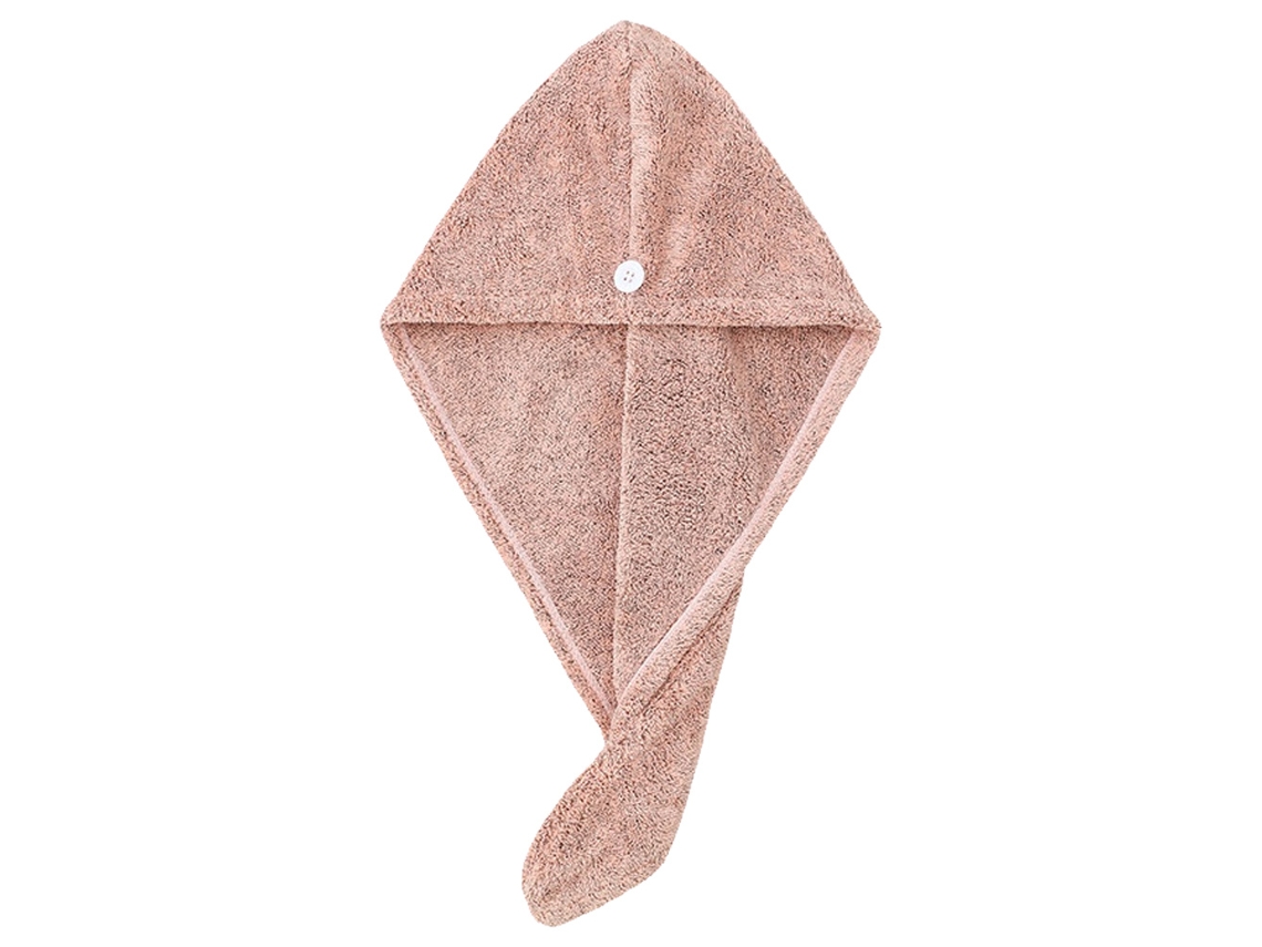 Conjunto de Toalla KOFIHETY Cabello Pañuelo Absorbente Secado Rápido Botones Largo Bambú Rosa (Talla Única)