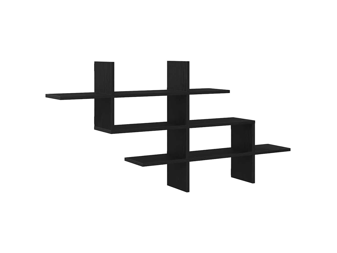 Maison Exclusive - Estantería De Pared De Roble Negro, 124,5 X 18 X 60,5 Cm, Madera De Ingeniería