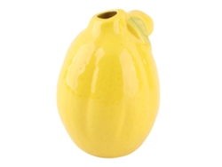 Jarrón de cerámica amarillo único con forma de limón, modelo 2026, ideal para arreglos florales, decoración de mesa y decoración del hogar.