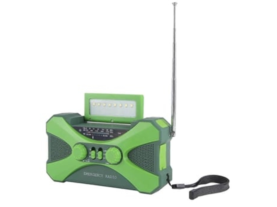 Radio de emergencia de 10000 mAh, manivela solar con cargador, LED verde Panoona