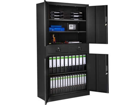 Gabinete de Archivo TECTAKE (Acero - Negro)