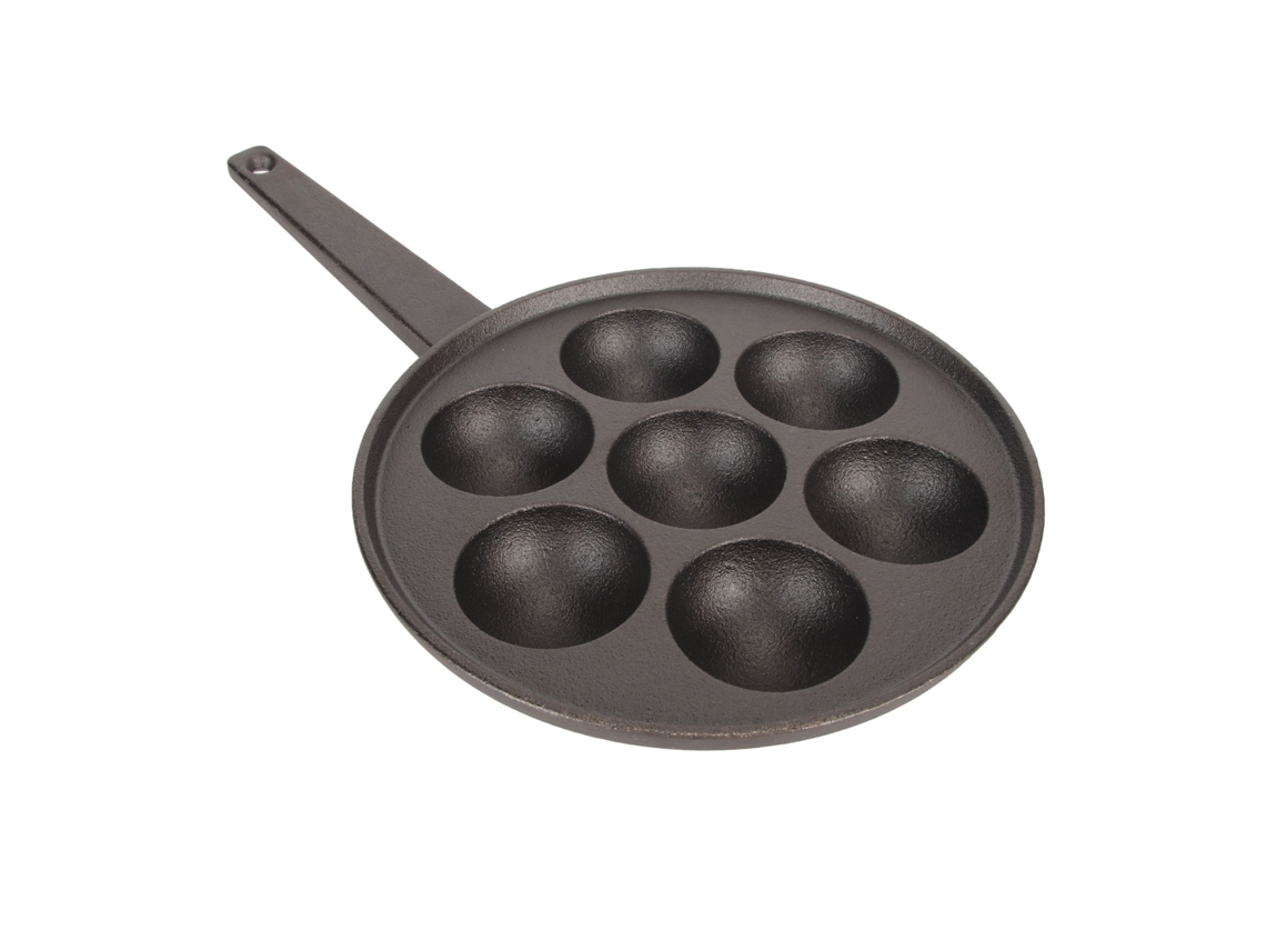 Sartén Antiadherente De Hierro Fundido Para Takoyaki, Con 7 Agujeros, Profunda Y Ancha.