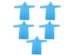 Impermeable De 5 Piezas Con Capucha, Eva Grueso, Secado Rápido, Reutilizable Para Adultos, Azul.