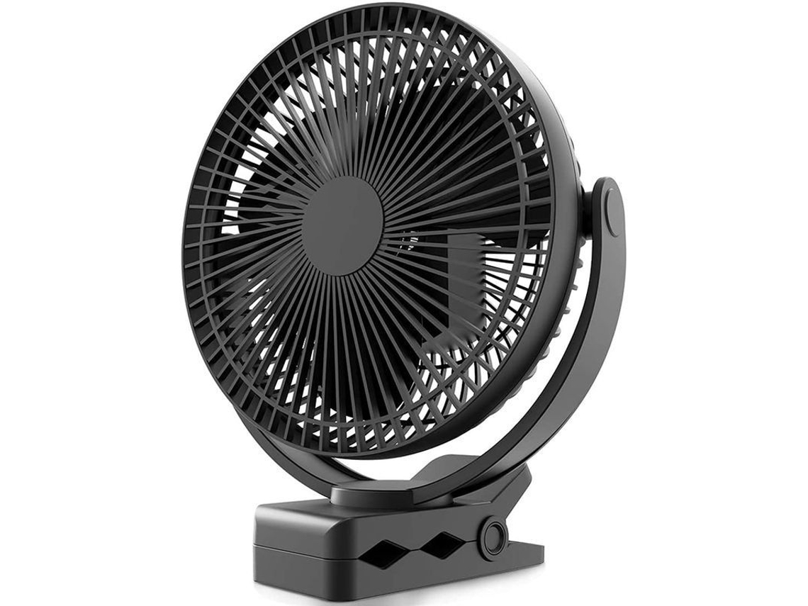 Ventilador Portátil Con Clip De 10000 Mah, Usb, 4 Velocidades, Potente Flujo De Aire, Abrazadera Resistente, 20 Cm