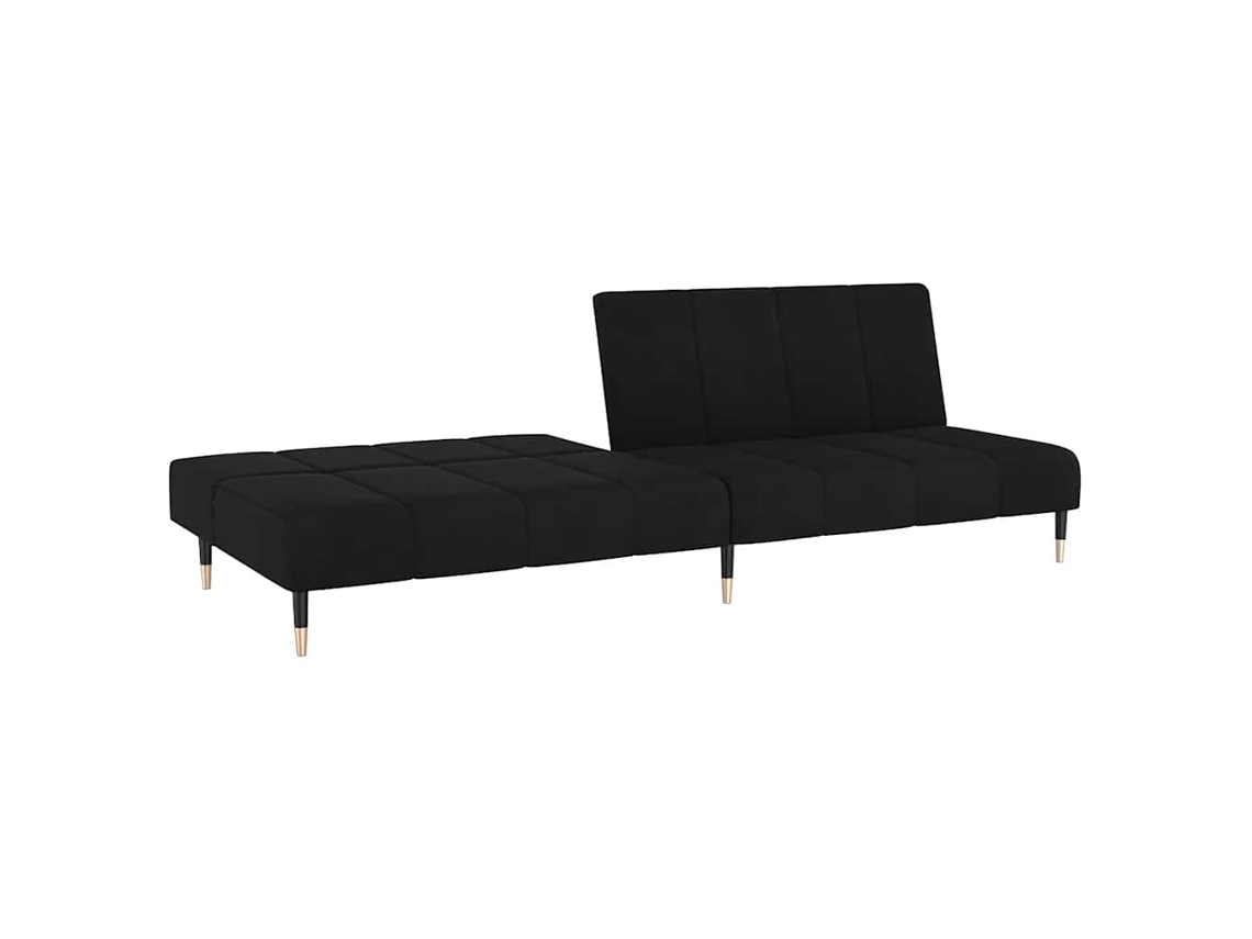 Sofá Cama De 2 Plazas Terciopelo Negro
