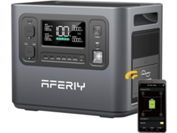 Estación de energía portátil Aferiy de 2400 W, batería LiFePO4 de 2048 Wh, 13 salidas, función UPS y control por aplicación, respetuosa con el medio ambiente.