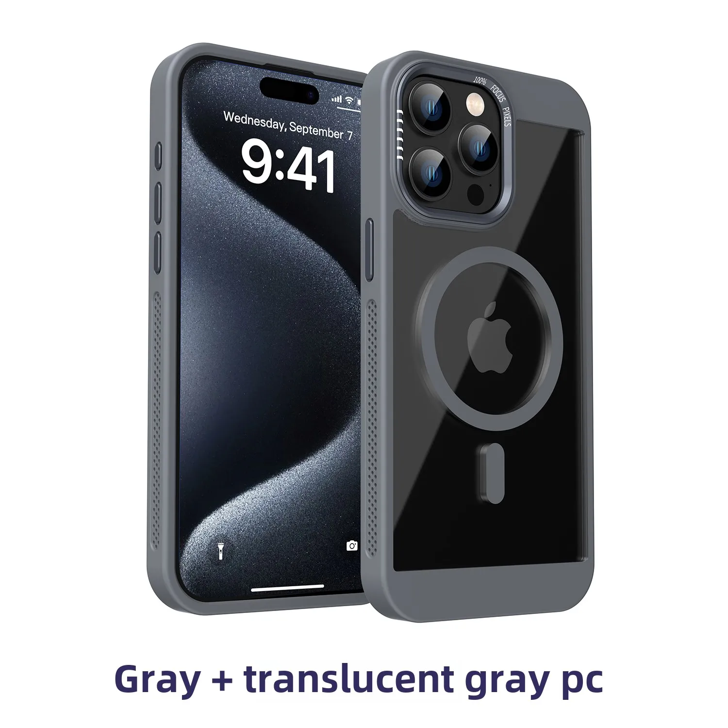 (iphone 14 Pro Max, Gris) Funda Protectora Translúcida De Acrílico, Compatible Con El Sistema De Fijación Magnética Magsafe.