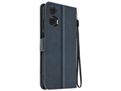Funda Folio Clapet Vídeo para Motorola Edge 50 Fusion AVIZAR Piel Azul
