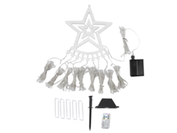 Rebe-luces De Cascada Solar 350led Para Árbol De Navidad Exterior 8 Modos Impermeables Con Control Remoto Luz Blanca