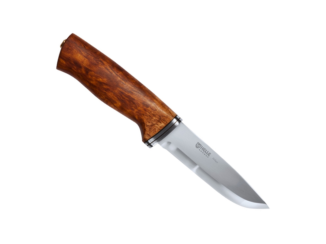 VPMKP-Helle Alden Knife 4.13 Pulgadas Manija De Abedul Rizado