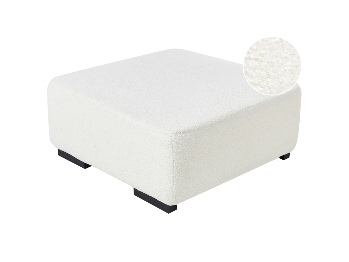 Otomana Beliani Lungo de Bouclé Blanco 80x80x35