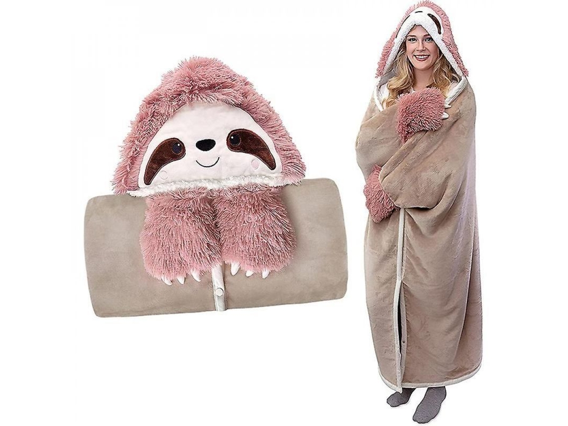 Rebe-manta Con Capucha De Perezoso Suave Cálida Regalo Para Mujeres Niños Adultos