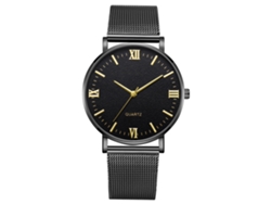 Reloj De Pulsera Unisex Para Parejas Zhoulianfa Con Caja De Imitación Madera Y Esfera De Mármol (negro)