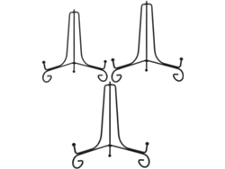 Juego 3 Caballetes Hierro Negro Marcos Platos Diseño Estable Ligero Soporte Elegante Decoración Salas Estar