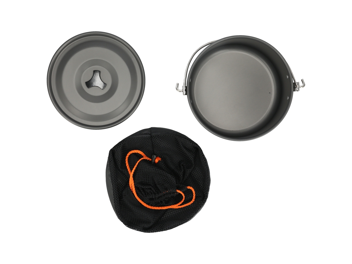 Olla De Camping Colgante De Aluminio Con Tapa Y Bolsa De Almacenamiento Para 6-8 Personas.
