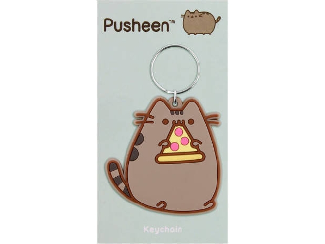 PUSHEEN - RUBBER KEYCHAIN PIZZA