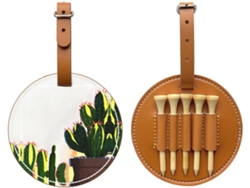 Bolsa de golf negra con forma de jarrón y estampado de cactus: fácil de transportar y más eficiente para jugar.