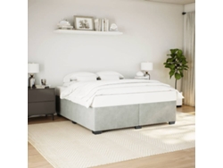 Estructura De Cama Sin Colchón Terciopelo Gris Claro 180x200 Cm