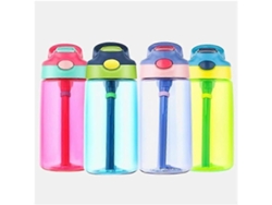 Botella de agua portátil con pajita, resistente a caídas, 480 ml, verde ELECTVAULT1