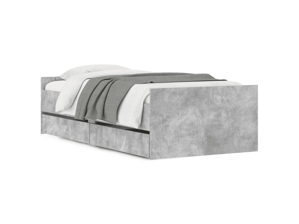 Maison Exclusive - Estructura De Cama Con Cajones Gris Hormigón 100x200 Cm