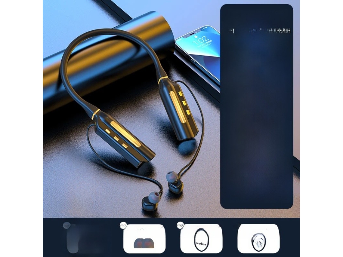 Audífonos inalámbricos Bluetooth, batería de 10,000 horas de duración y cancelación de ruido. Mdug (Audífonos intraaurales chapados en oro)