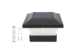 2026-lámpara Solar De Tapa De Poste Led 3w 2000mah Ip65 Luz Blanca 6000k Para Jardín, Cerca Y Puente