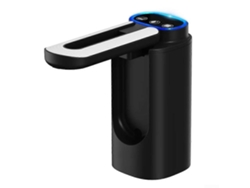 Dispensador de agua eléctrico con boquilla plegable, batería recargable USB de 1200 mAh para el hogar, camping y oficina (negro).