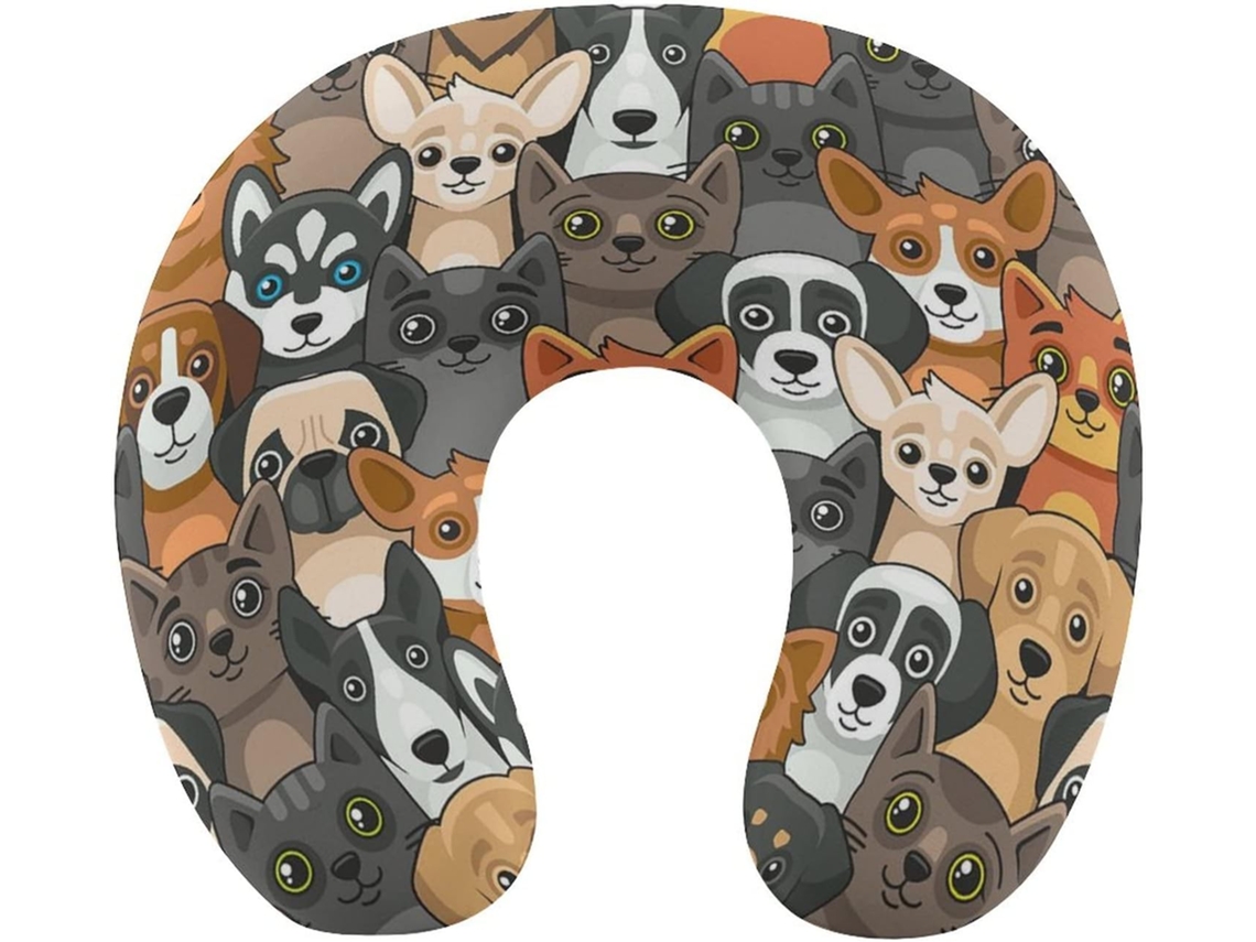 Almohada Viaje Gatos Perros, Espuma Viscoelástica Viscoelástica Fácil Relajación Cómodos Familia.brfácil