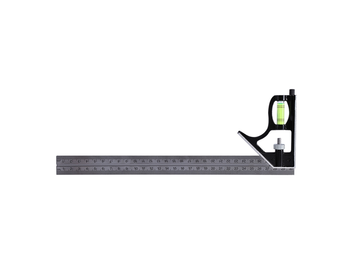 Kit de regla combinada ajustable de 300 mm y 12 pulgadas de ángulo recto para medición de carpintería