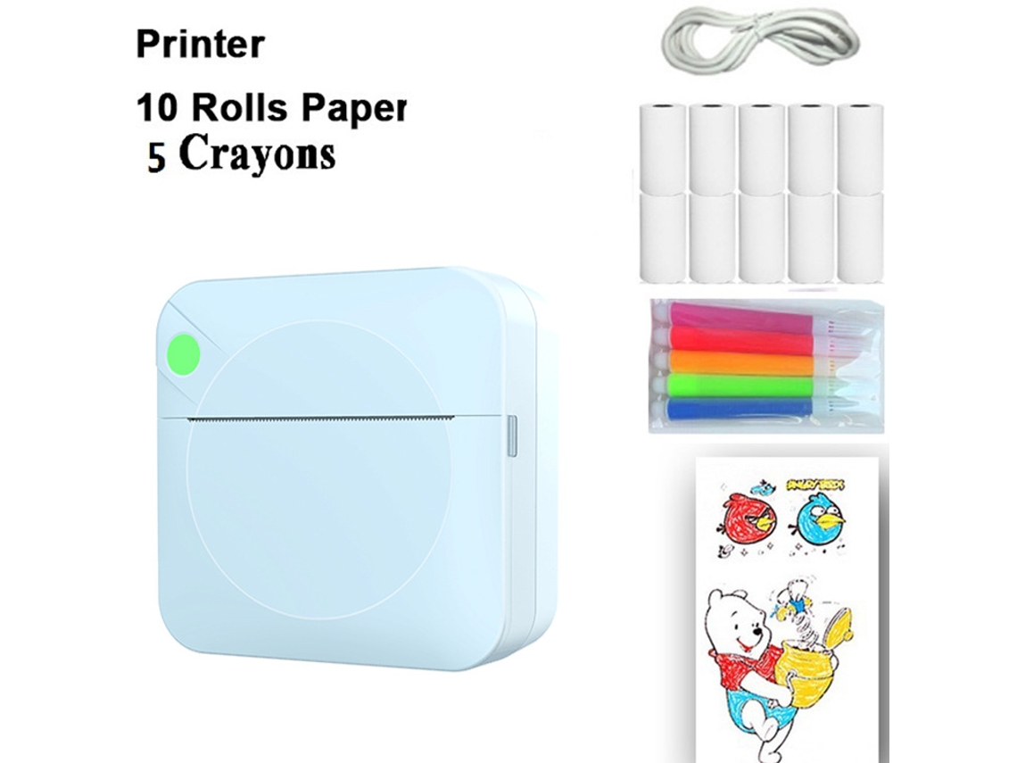 Mini impresora térmica Bluetooth de 200 ppp, sin tinta, para etiquetas, ideal para cumpleaños, Navidad, regalos, C1708 Digitallab