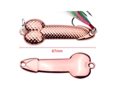 Señuelo de pesca con lentejuelas, 28 g, 67 mm, oro rosa.