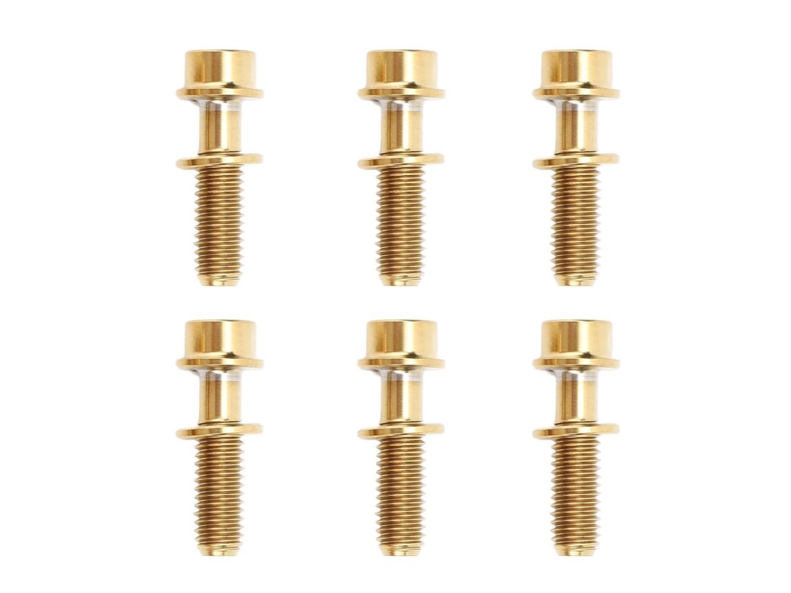 Juego De 6 Tornillos Para Bicicleta De Montaña, M5x18mm, Acero De Titanio Dorado, Para Manillar Y Potencia.