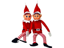 Conjunto de 2 Papá Noel traviesos, figuras divertidas con caras de vinilo y cierre de velcro, familia navideña, Aeuzwr