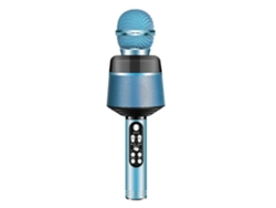 Micrófono inalámbrico Bluetooth con altavoz integrado para niños, color azul. Ideal para karaoke en celulares. Sfushos